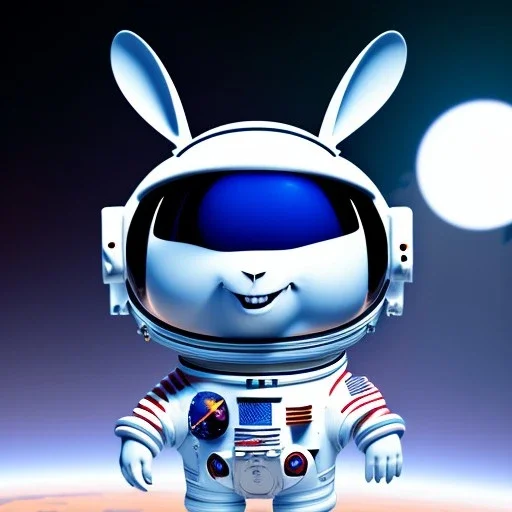 pixar style cute rabbit astronaut in space, blender 3D