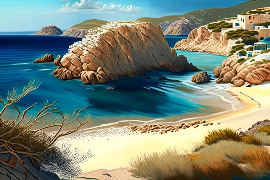 landscape, Greece, detailed, beach