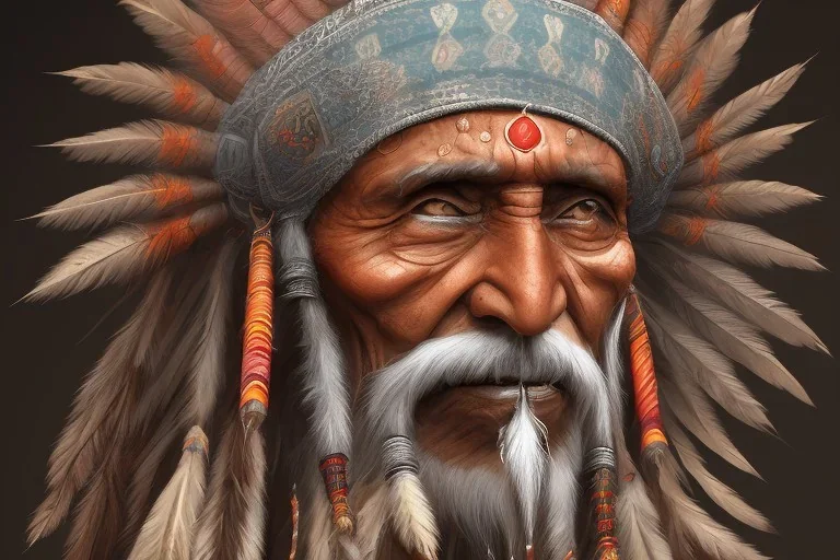 old RUGED Indian face