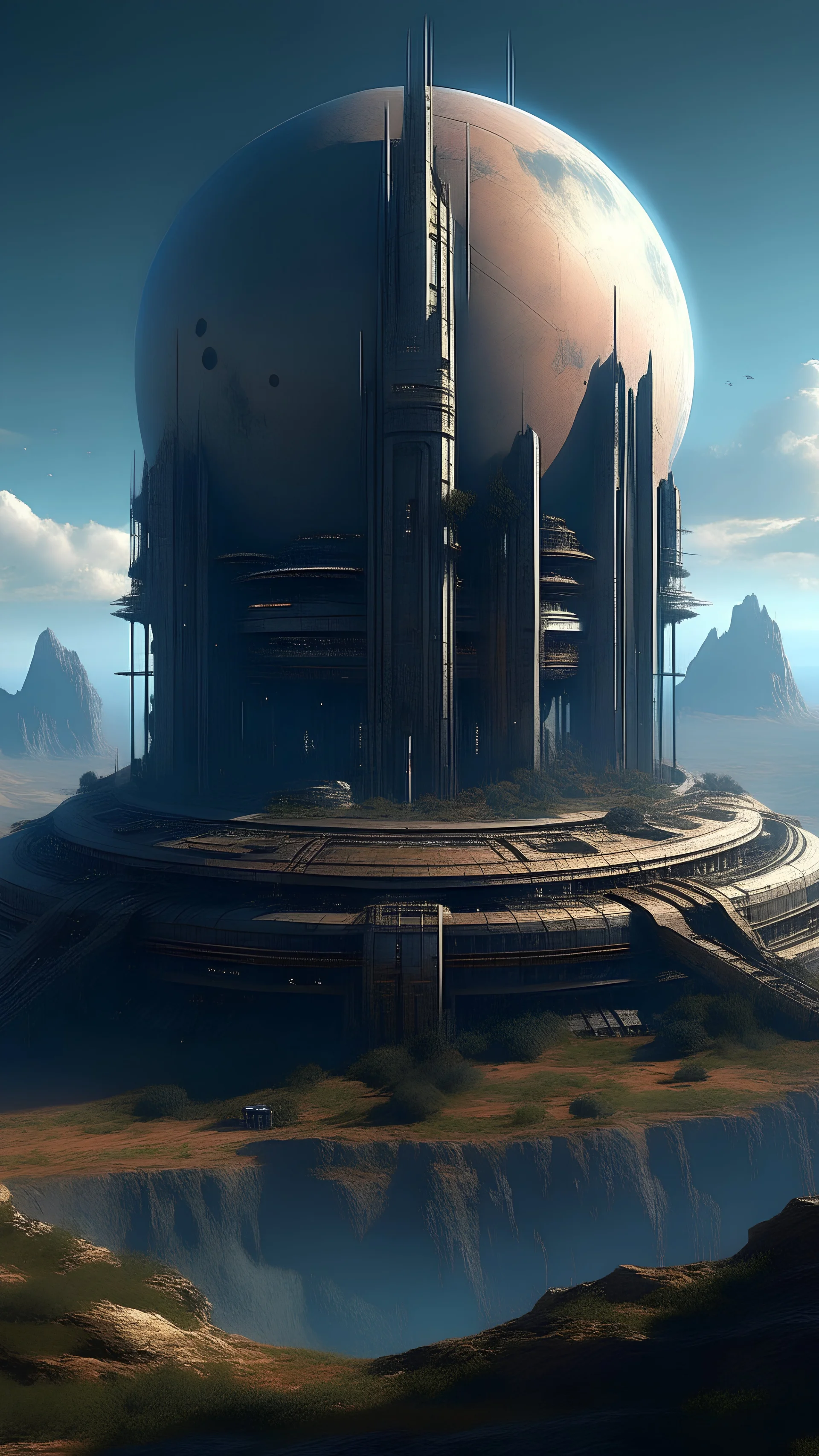 sci fi planet, tall fortress