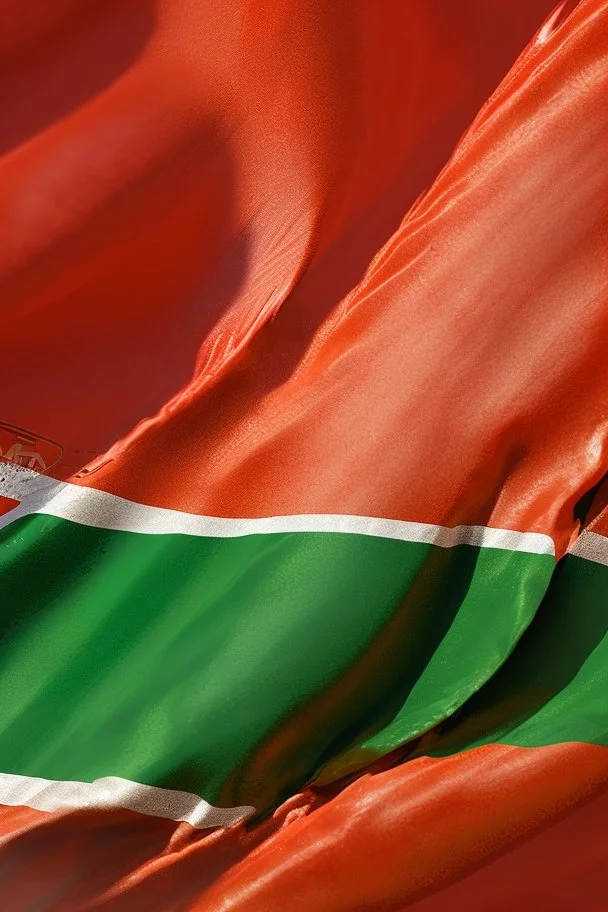 a hungarian flag (red-white-green) on the summit of mount everest by Jean Baptiste Monge in sunshine