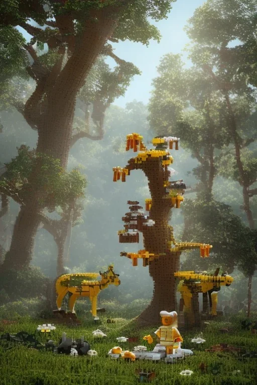 lego tree forest animals children