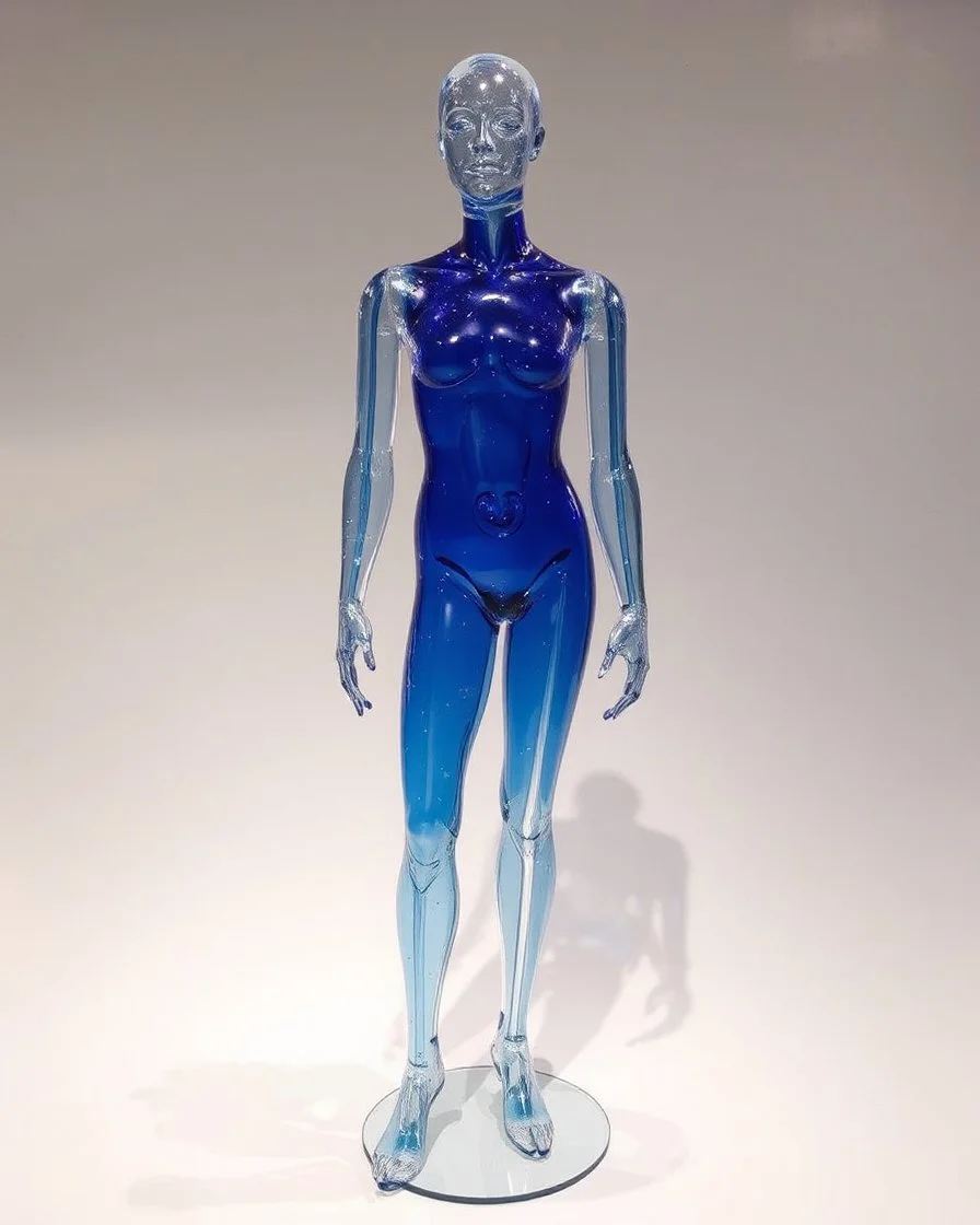 Mannequin made by glass and crystals