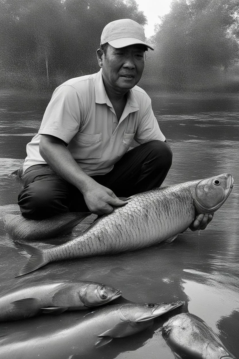 fisherman Swallowed wHole by carp