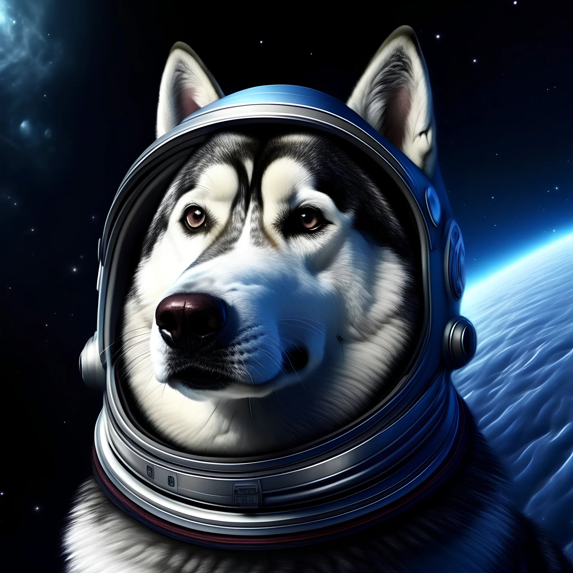 dog in space husky