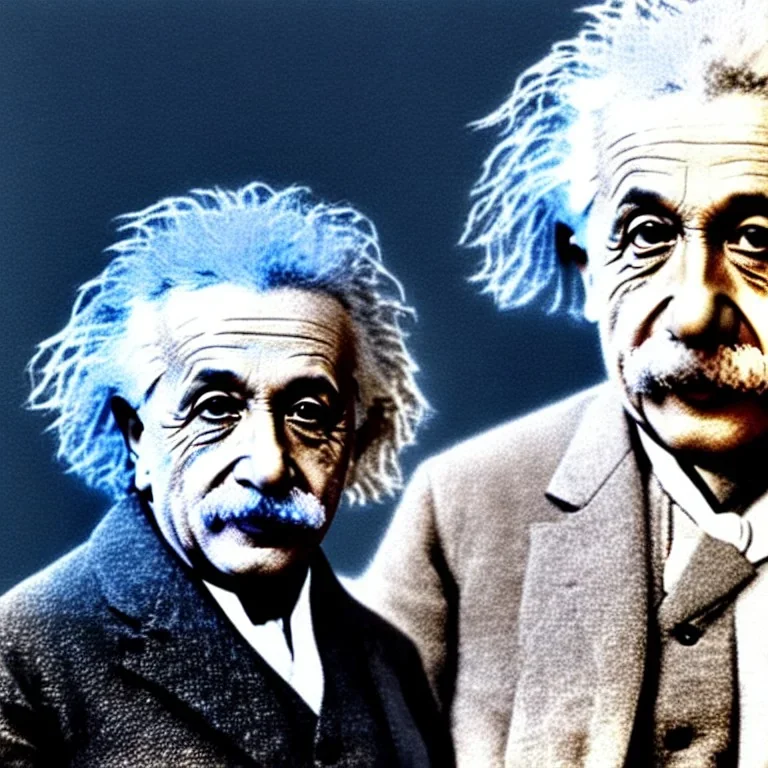 colored photo of einstein