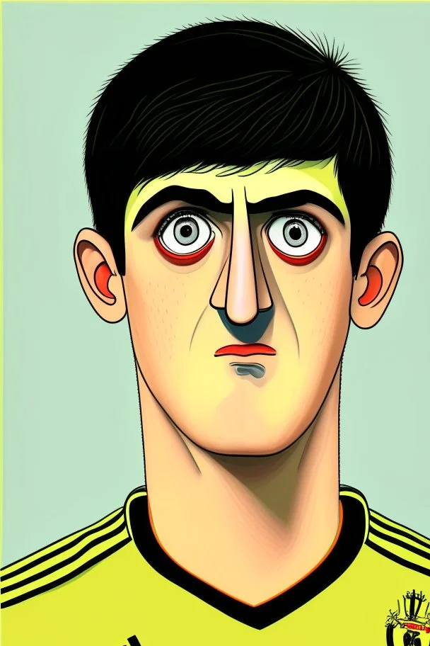 Thibaut Courtois Belgian football player ,cartoon 2d