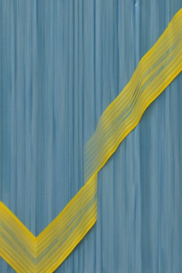 image woven from blue silk and yellow velvet strips