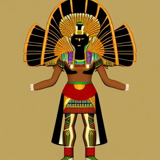 The egyptian god Ra, head of a falcon, superhero pose, desert background, epic, powerful, concept art style