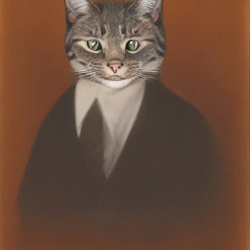 Portrait of an anthropomorphic cat