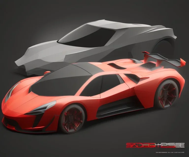 Car Supercar Vector 3d rendering Vector collage