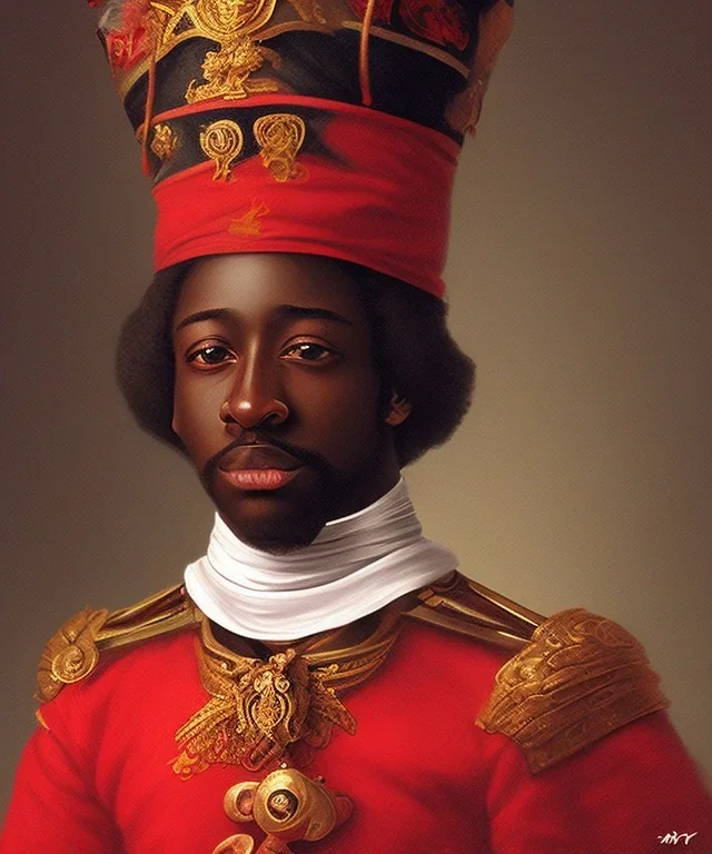 Negro Felipe, african slave, red uniform, red headband