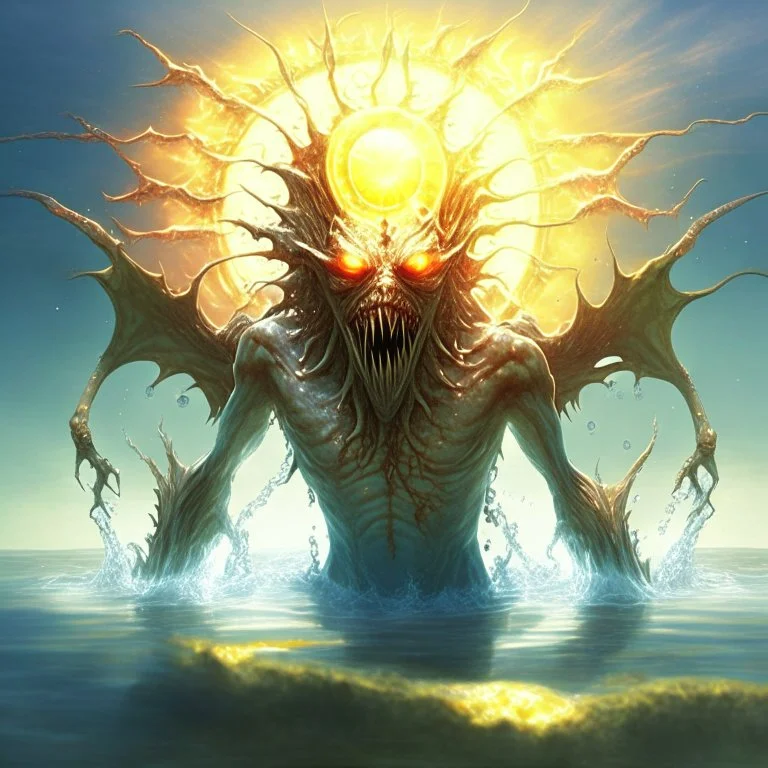 A terrible creature made by the combination of water and sun with cosmic powers and Dracula