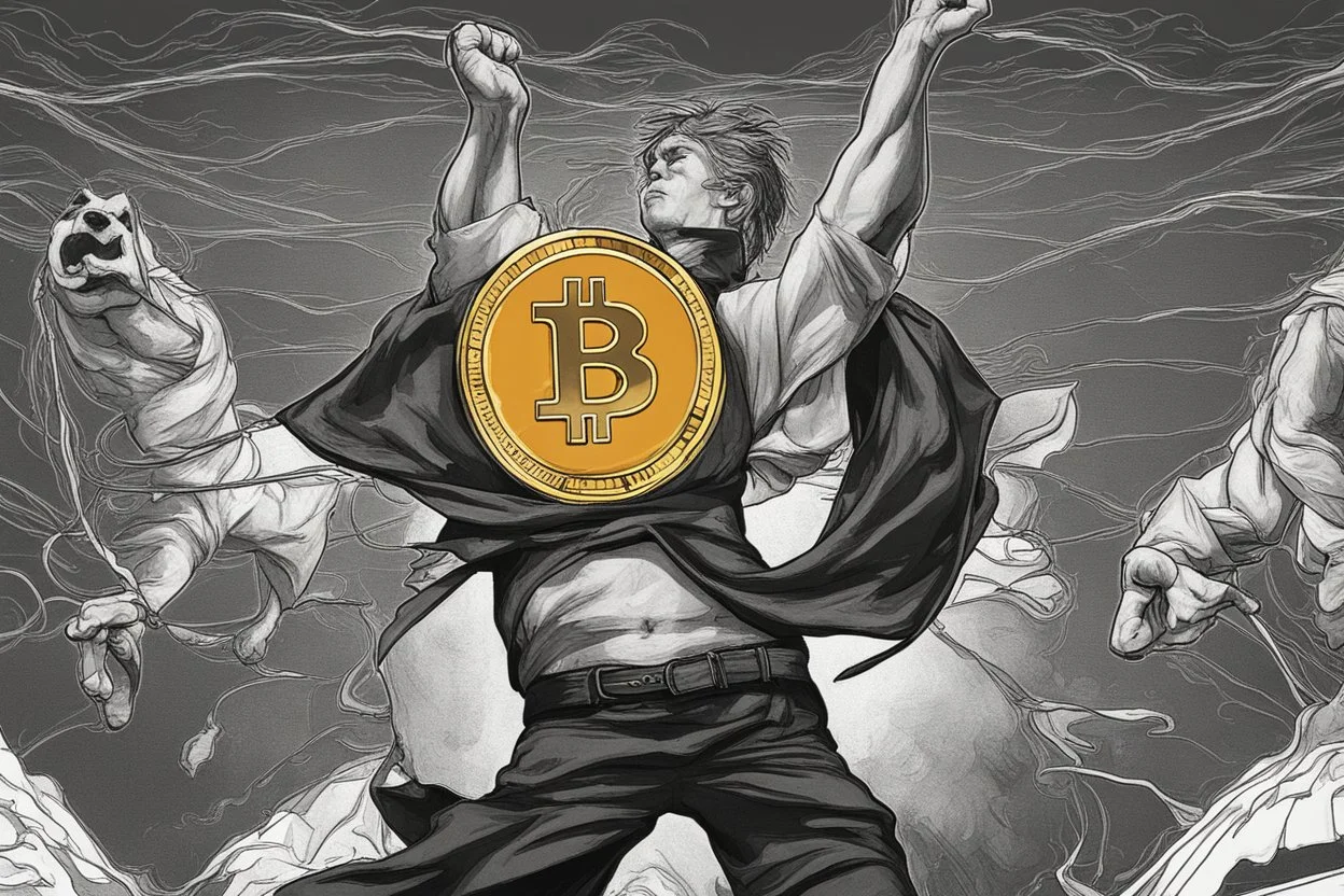 freedom fighter crypto degen bitcoin anarchist rising up