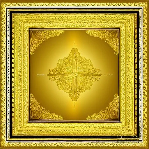  intricate golden frame, highly detailed, single color background