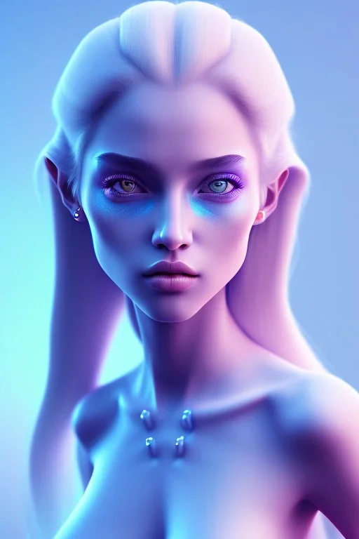 isometric clean art of an elemental gaurdian girl, soft lighting, soft pastel gradients, high definition, 3d icon clay render, blender 3d