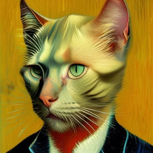 Portrait of a cat by Van Gogh