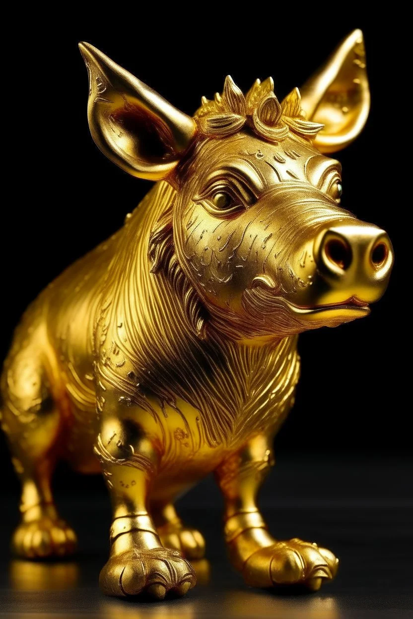 Pumbaa from the lion king in gold