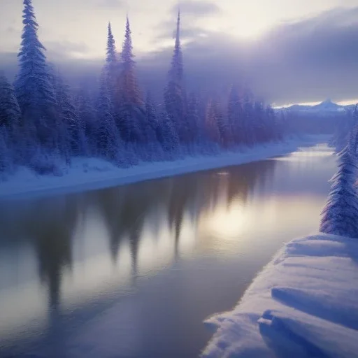 Alaska river winter