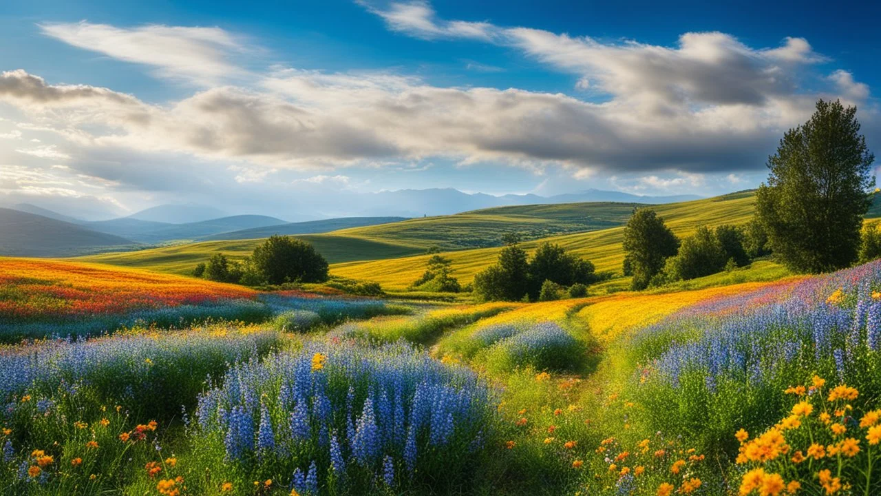 desktop wallpaper ,Turkey ,country side ,wild flowers,blue sky nice clouds,