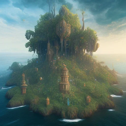 Mysterious unexplored island, --s 700, cinematic lighting, intricate details, ultra realistic style, 8k resolution