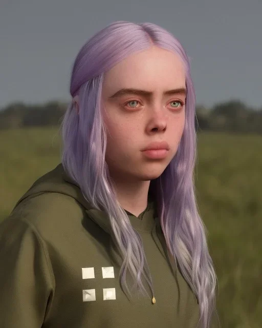 Billie Eilish, clip, photorealistic, 8k