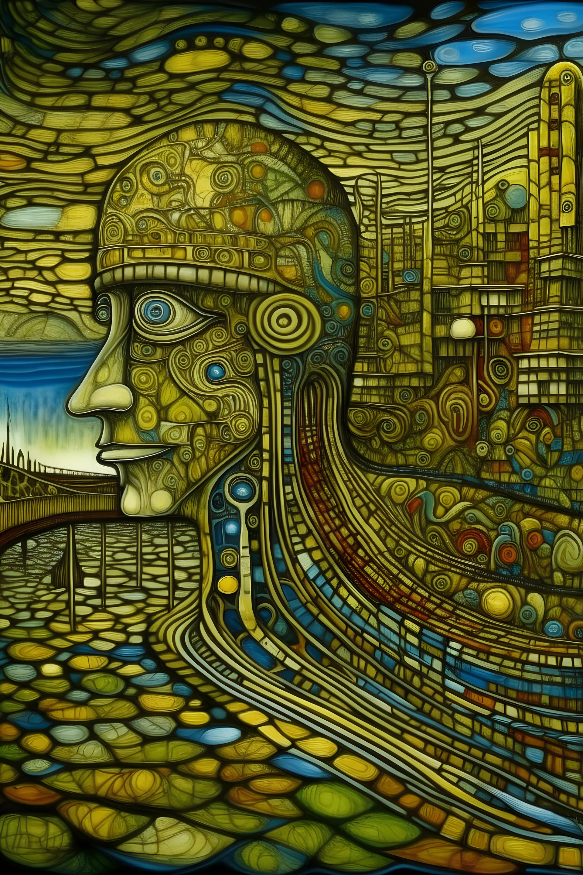 at the tipping point to the place of no return; Neo-Van Gogh; Hundertwasser; Giger