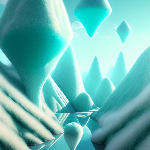 a psychedelic realm with rolling plains made out of Candy, mountains made out of icebergs, and Clouds made out of cotton candy, in the style of wlop and namek, illustration, epic, fantasy, hyper detailed, smooth, unreal engine, sharp focus, ray tracing