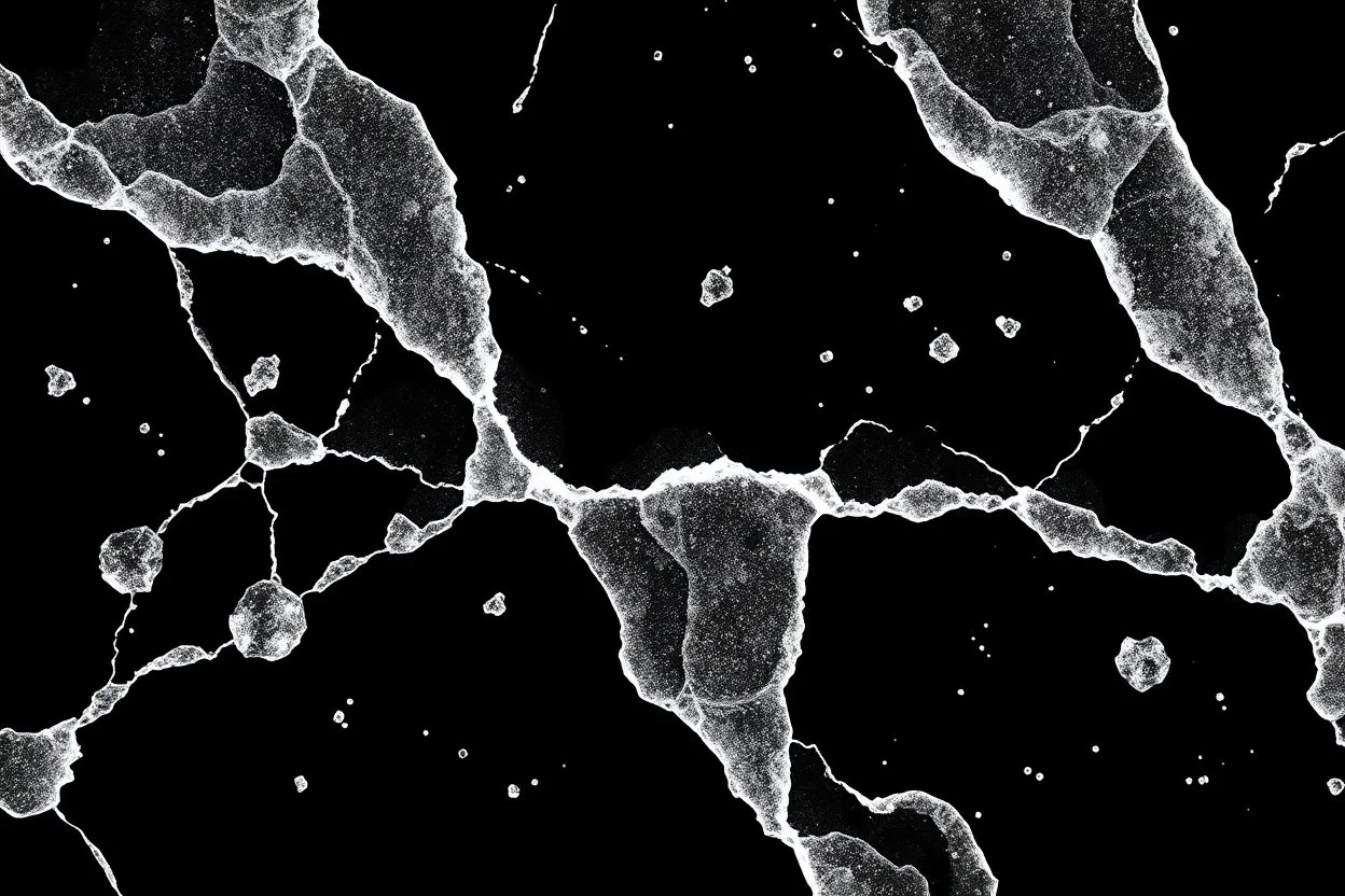 texture of ice crystal on flat surface, white on black vector
