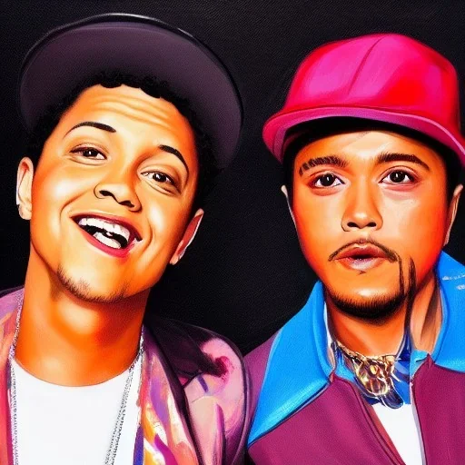 Painting of Bruno mars and Anderson paak