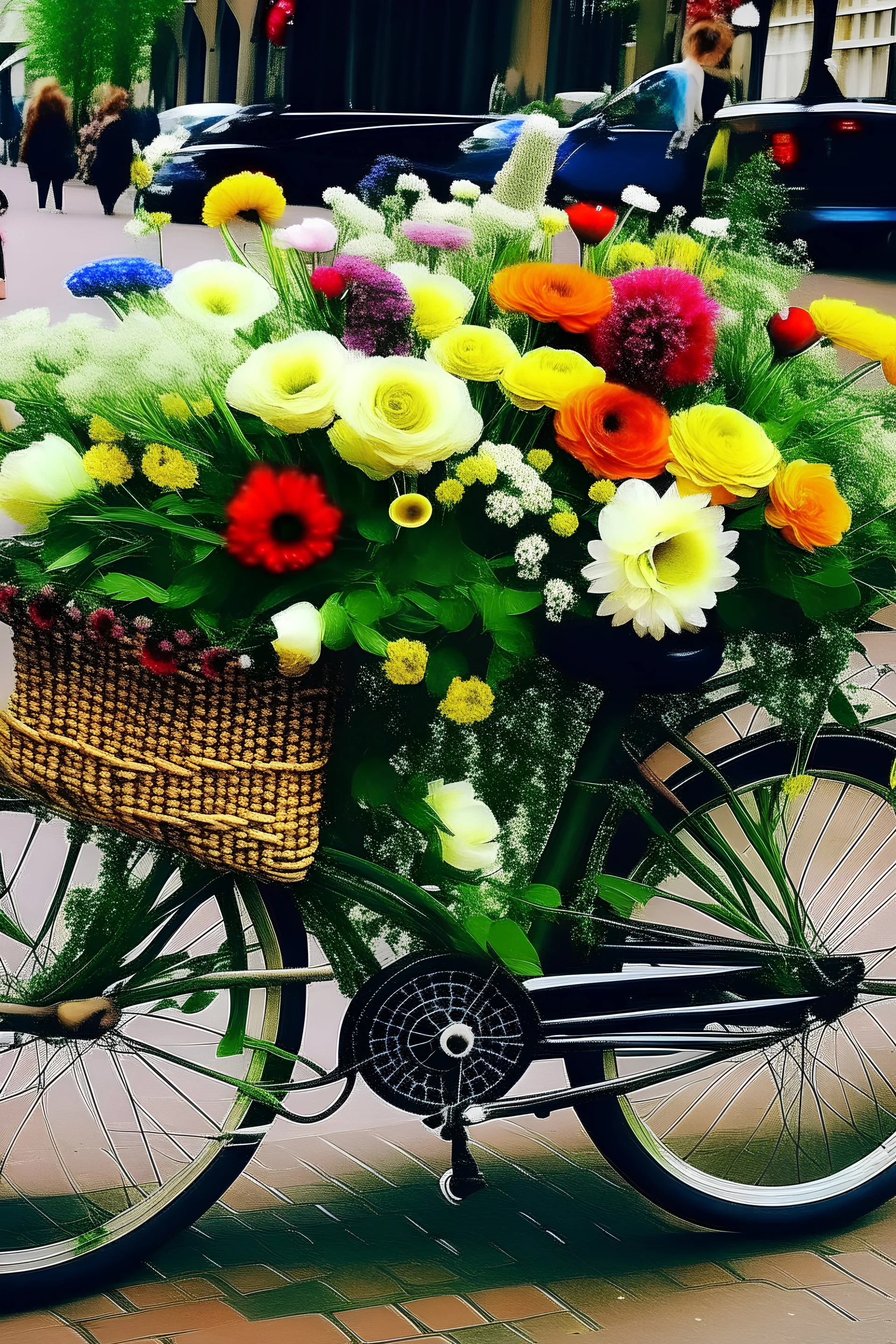 make me a bike with flowers