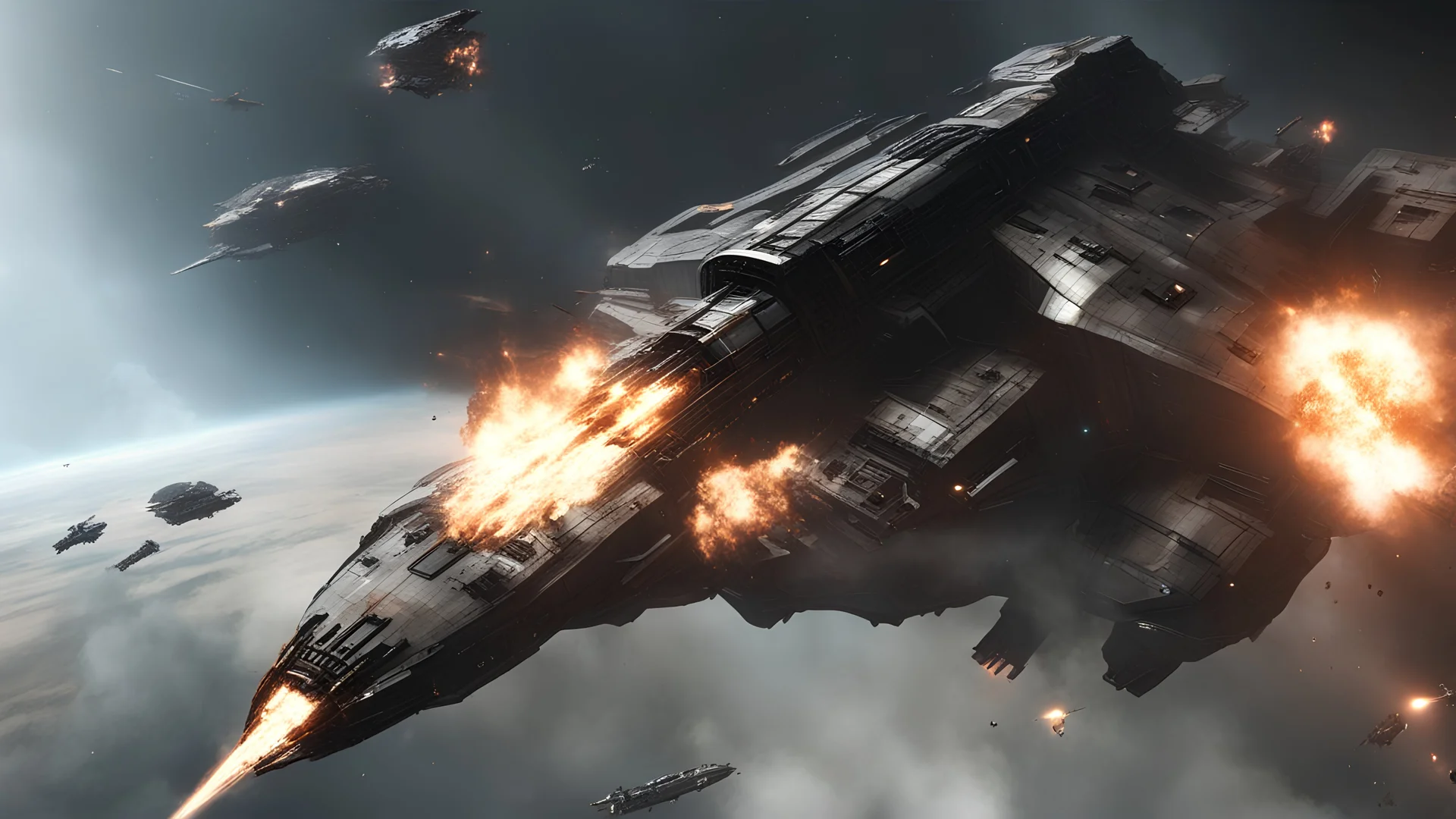 Amarr Titan Space ship From EVE Online Getting Destroyed by a frigate in Eve Online game Amarr