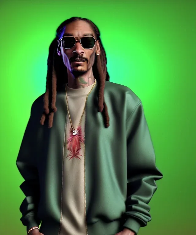 Snoop Dogg, weed smoke, dollars, jungle background, hyper realistic