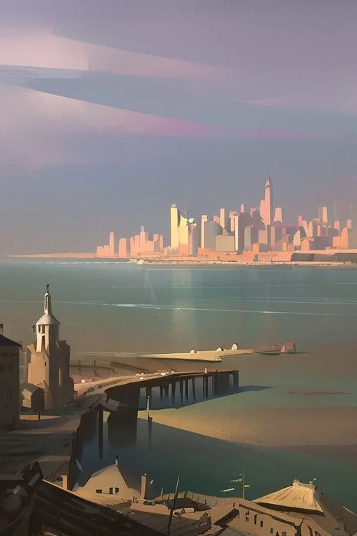 Can you make an old painting of a huge coastal city called matesolles..make it look french