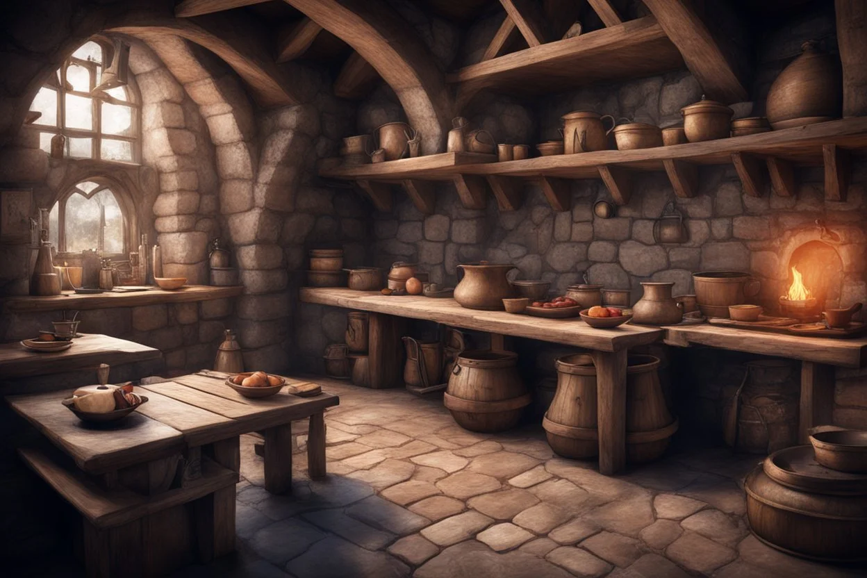 fantasy medieval kitchen