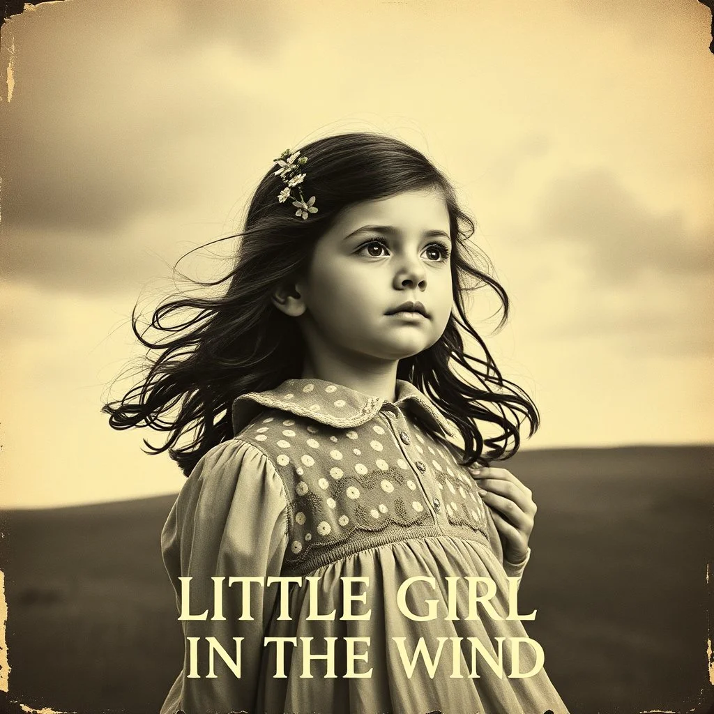 A little girl in the wind, vintage film poster
