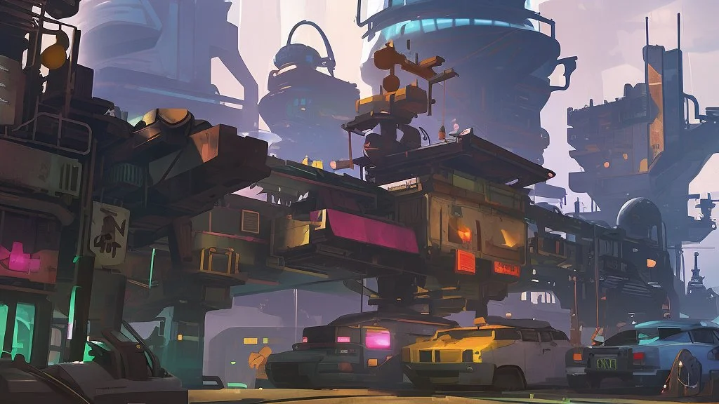 Smuggler City,stylized,4k,