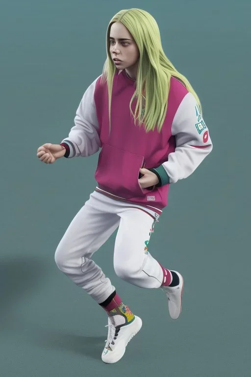 Billie Eilish, legs, photorealistic, 8k