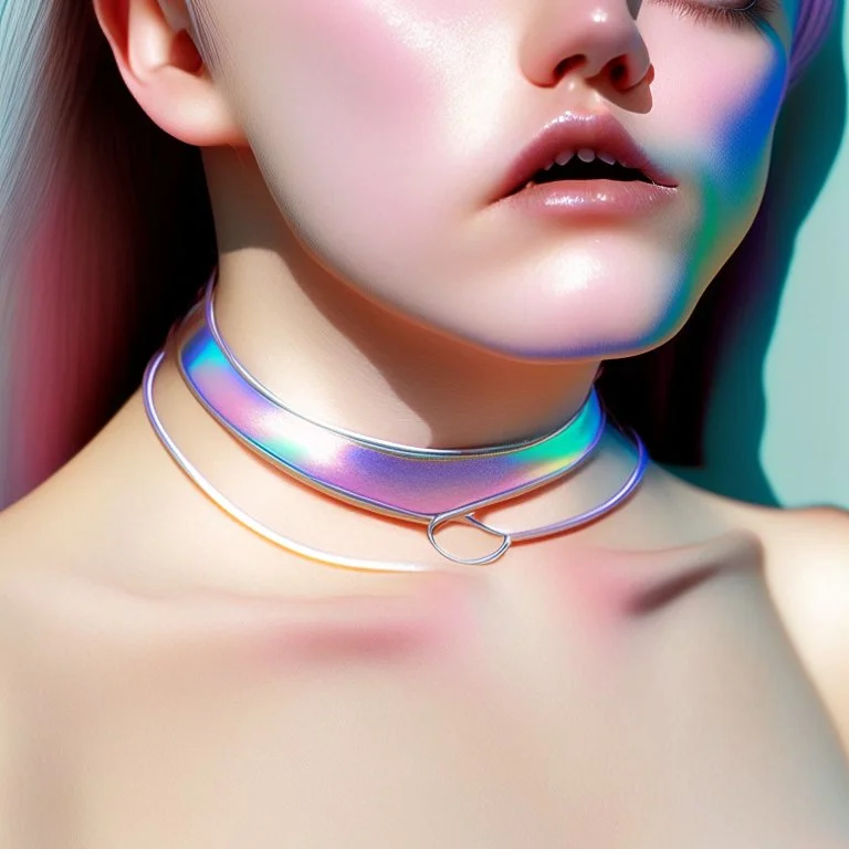 iridescent metallic choker