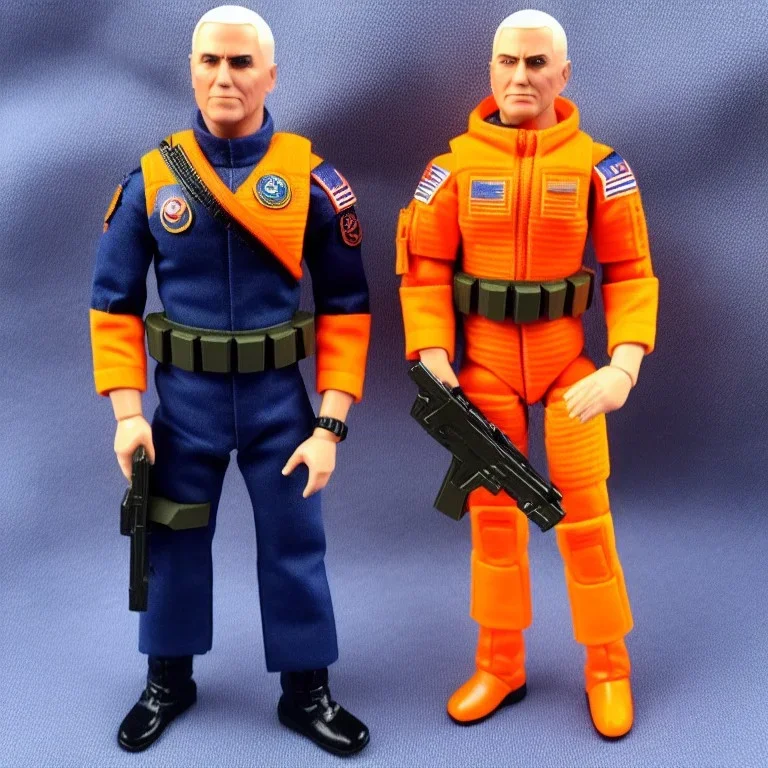 Mike Pence GI Joe toy Doll space force uniform orange, guns