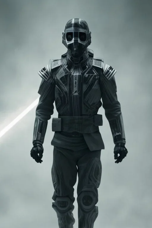 All Black Hayden Christensen soldier, ghost, wearing high tech mask, white smoke, dark, rage, sorrow, high definition, ultra 8 k, volumetric lighting, blue fire, fog