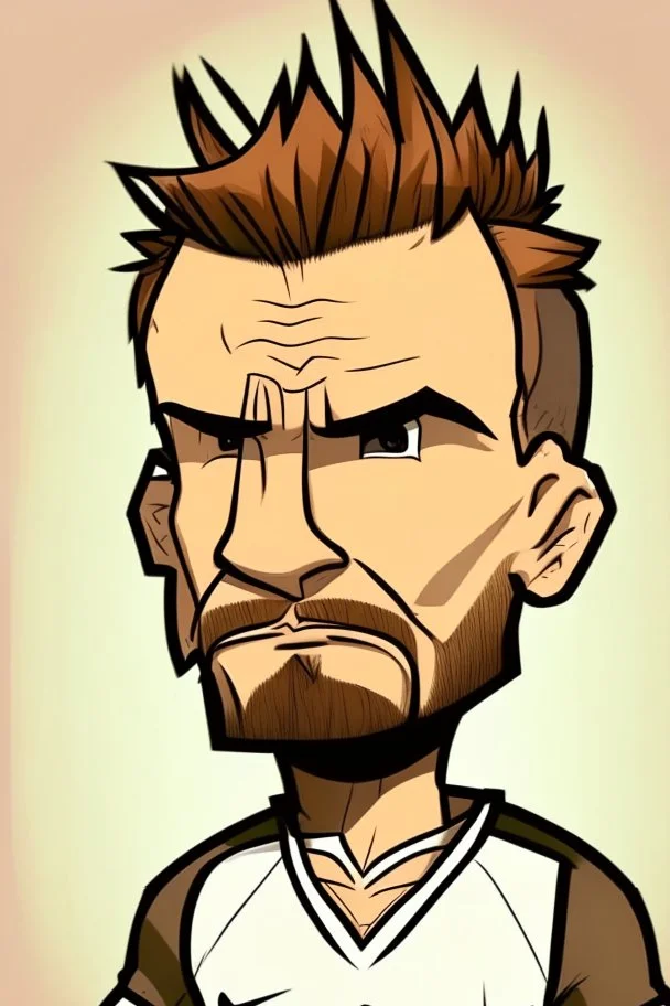 David Beckham Former football player cartoon 2d