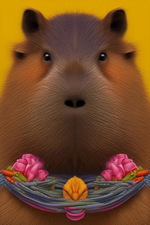 colorful capybara by Frida Kahlo