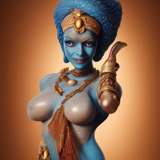 female genie with skin made of stone and covered in jewels, midjourney showcase