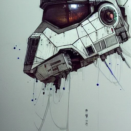 photorealistic at-at pilot helmet with weathered painting , illustration on coarse canvas by <agnes cecile> and <Yoji Shinkawa>, ornate and intricate details , soft smooth lighting, ultra detailed concept art,