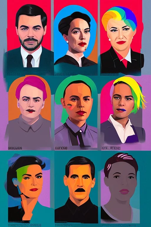 Portrait of powerful queer politicians abstract