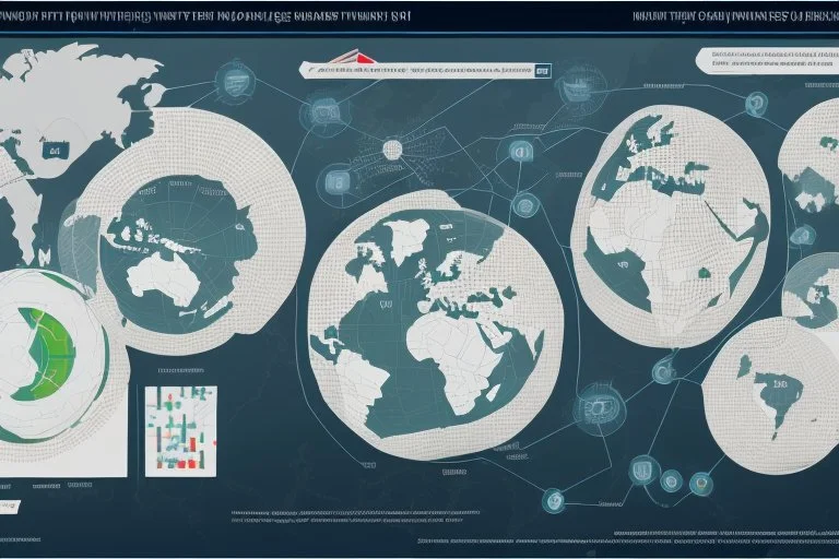 An infographic showing the interconnectedness of global financial markets. flat. without text