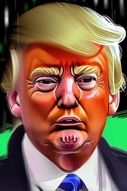 Donald Trump crying behind a dumpster