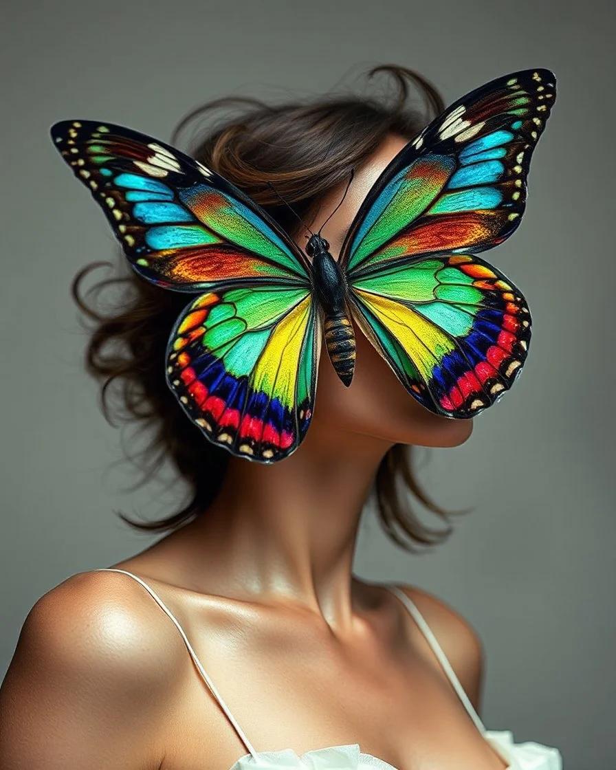 gorgeous photograph super model European beautiful woman,short dressing lady butterfly colorful art conceptual, amazing artwork, hyper detailed, ultra maximalist quality, 12k