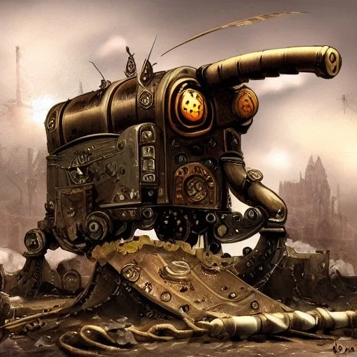 fantasy art steam punk war machine